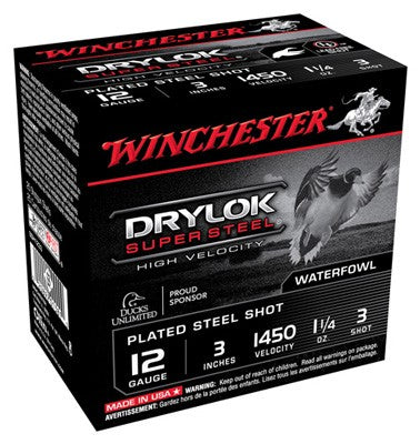 1-1/4OZ #3 25RD 10BX/CS WINCHESTER DRYLOK 12GA 3"