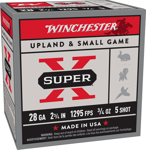 3/4OZ #5 1295FPS 25RD 10BX/CS WINCHESTER SUPER-X 28GA 2.75"