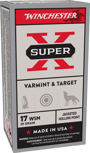 25GR JHP 50RD 10BX/CS WINCHESTER SUPER-X 17 WSM
