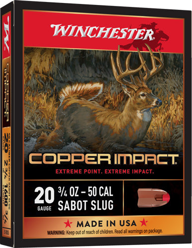 2.75" 3/4OZ SABOT 5RD 20BX/CS WINCHESTER COPPER IMPACT 20GA