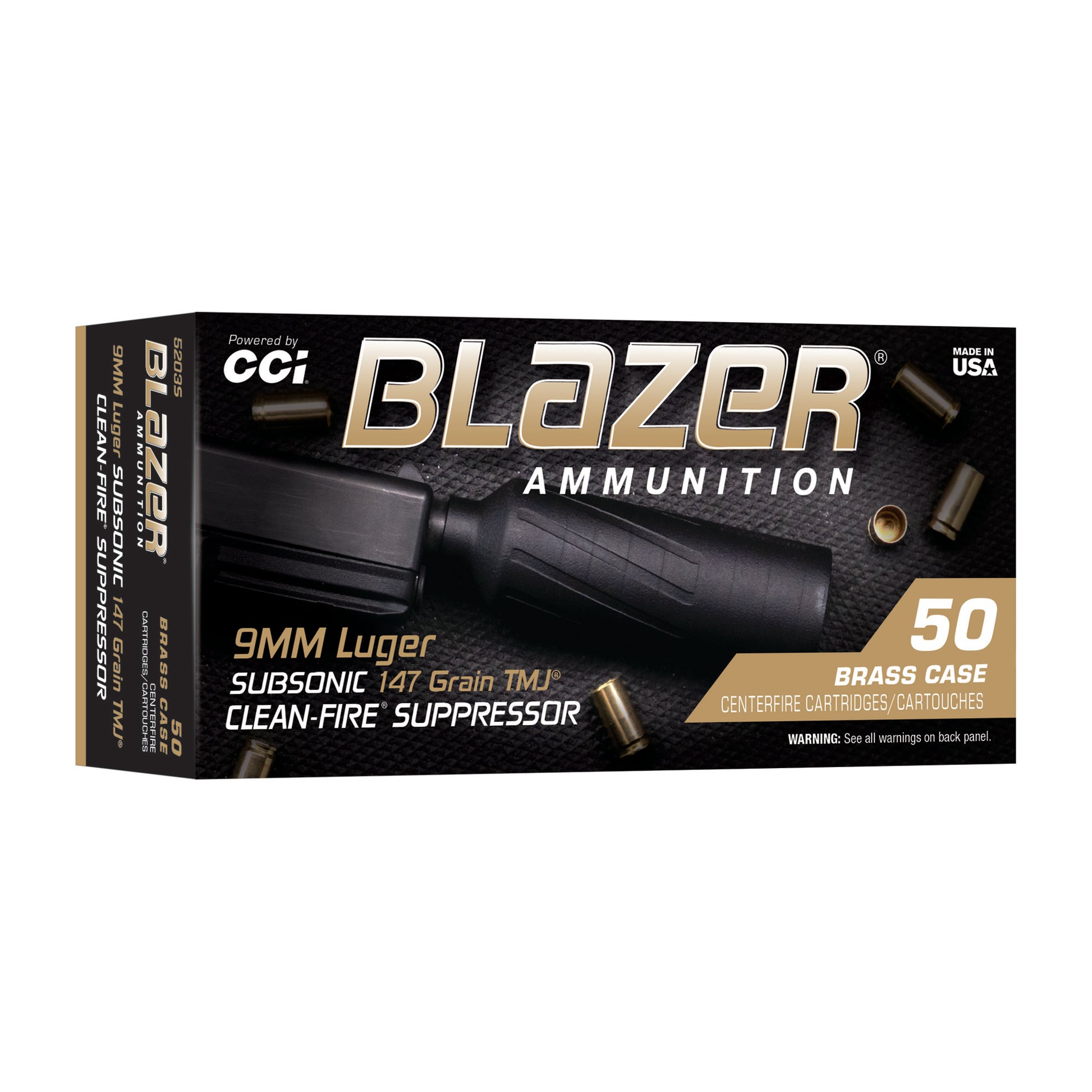 CCI BLAZER BRASS 9MM SUPRS 147GR TMJ