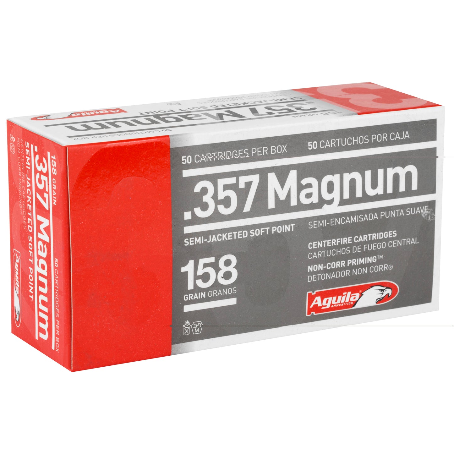 Aguila, .357 Magnum, 158 Grain | Semi Jacketed Soft Point, SJSP | 50 Rounds per Box