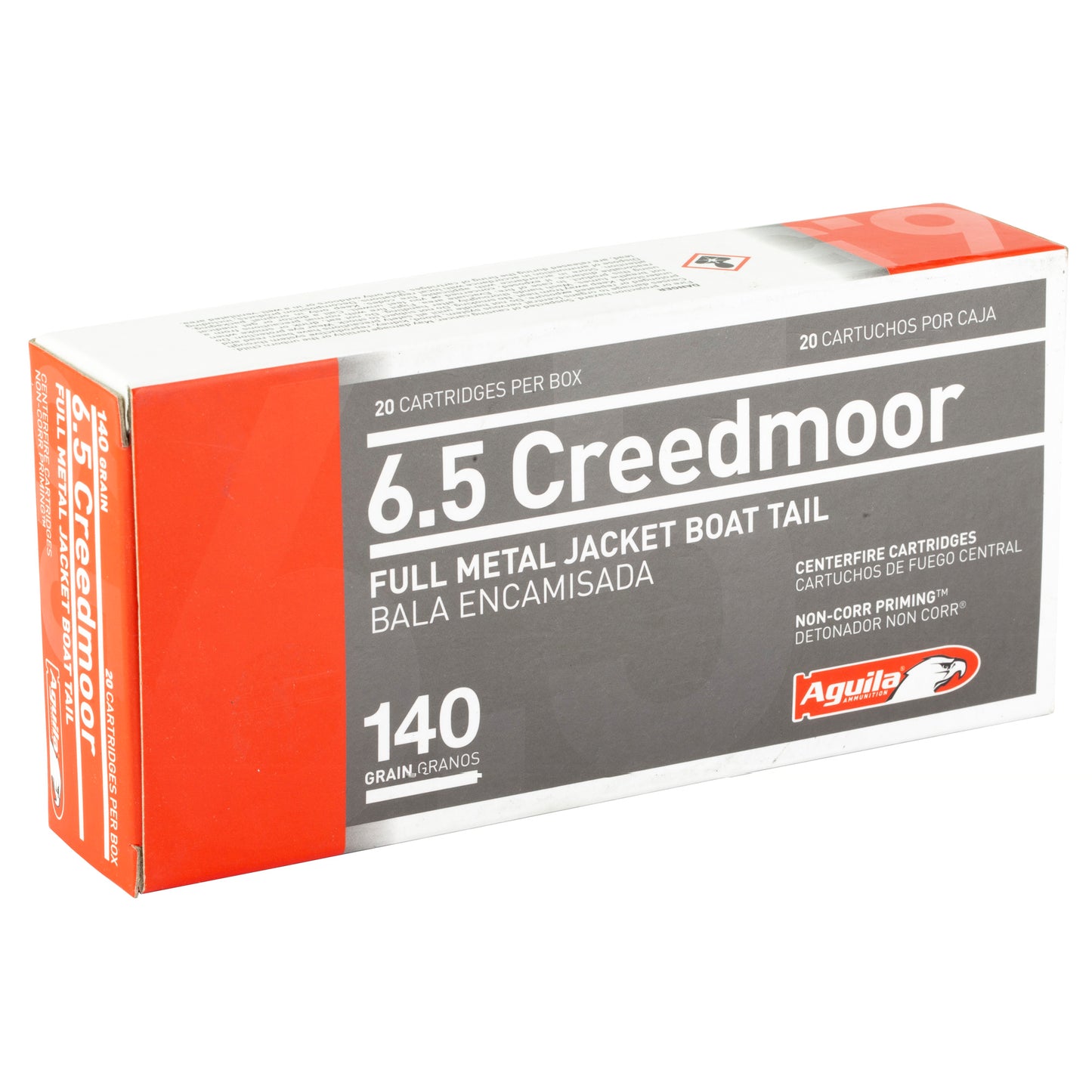 Aguila 6.5creed, 140gr, Full Metal Jacket Boat Tail (Full Metal Jacket Boat Tail ), (20 Round Box)
