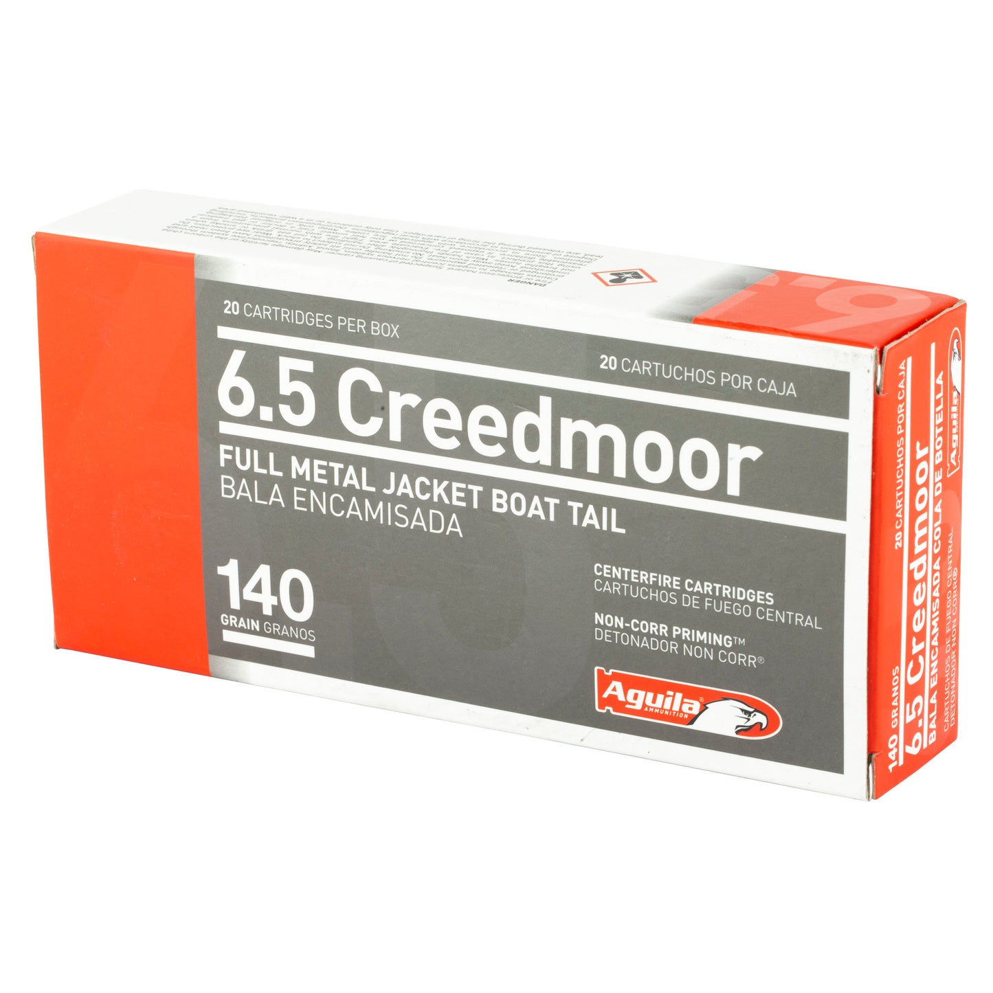 Aguila 6.5creed, 140gr, Full Metal Jacket Boat Tail (Full Metal Jacket Boat Tail ), (20 Round Box)