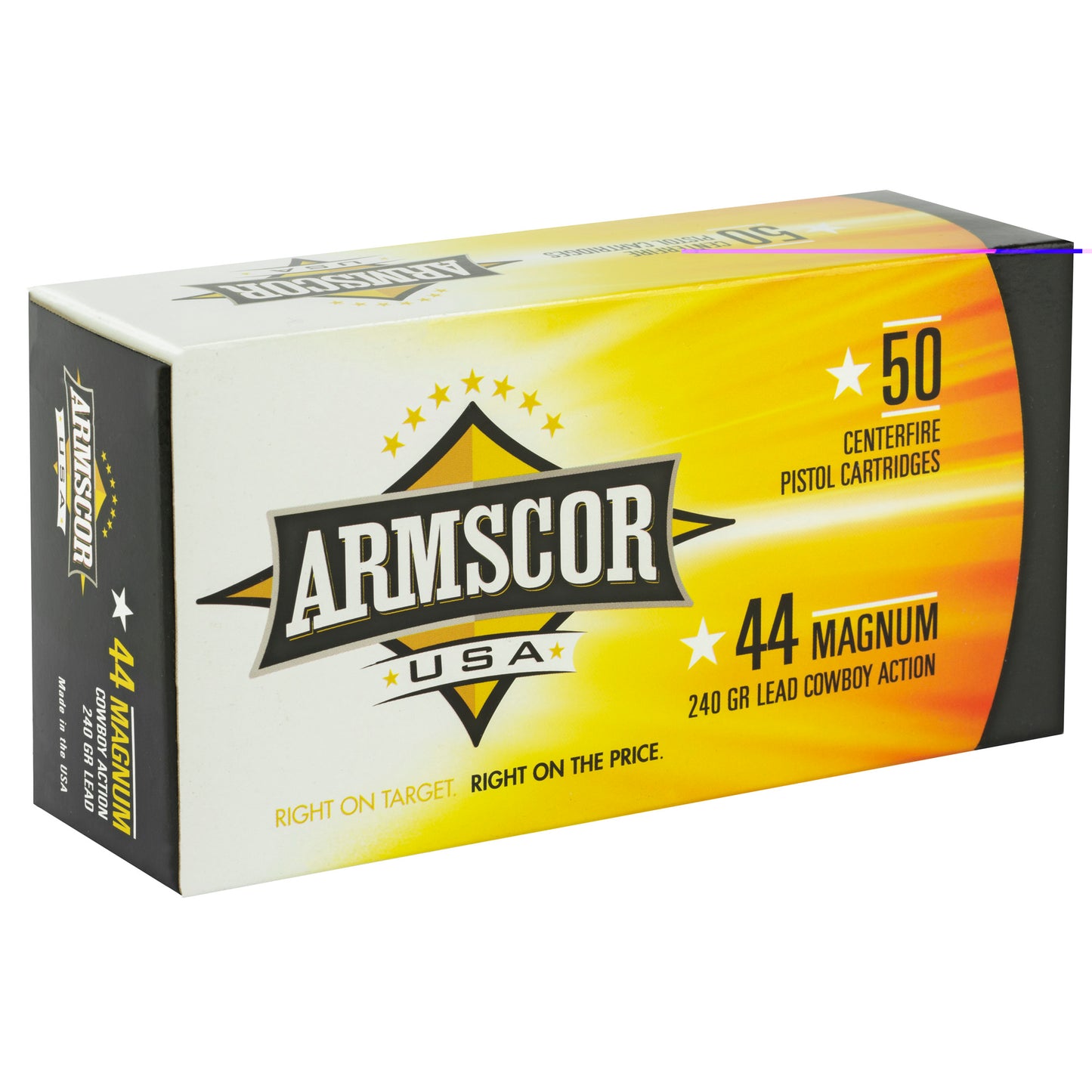 Armscor 44 Magnum 240Gr,  SWC(Semi-Wadcutter), (50 Round Box)