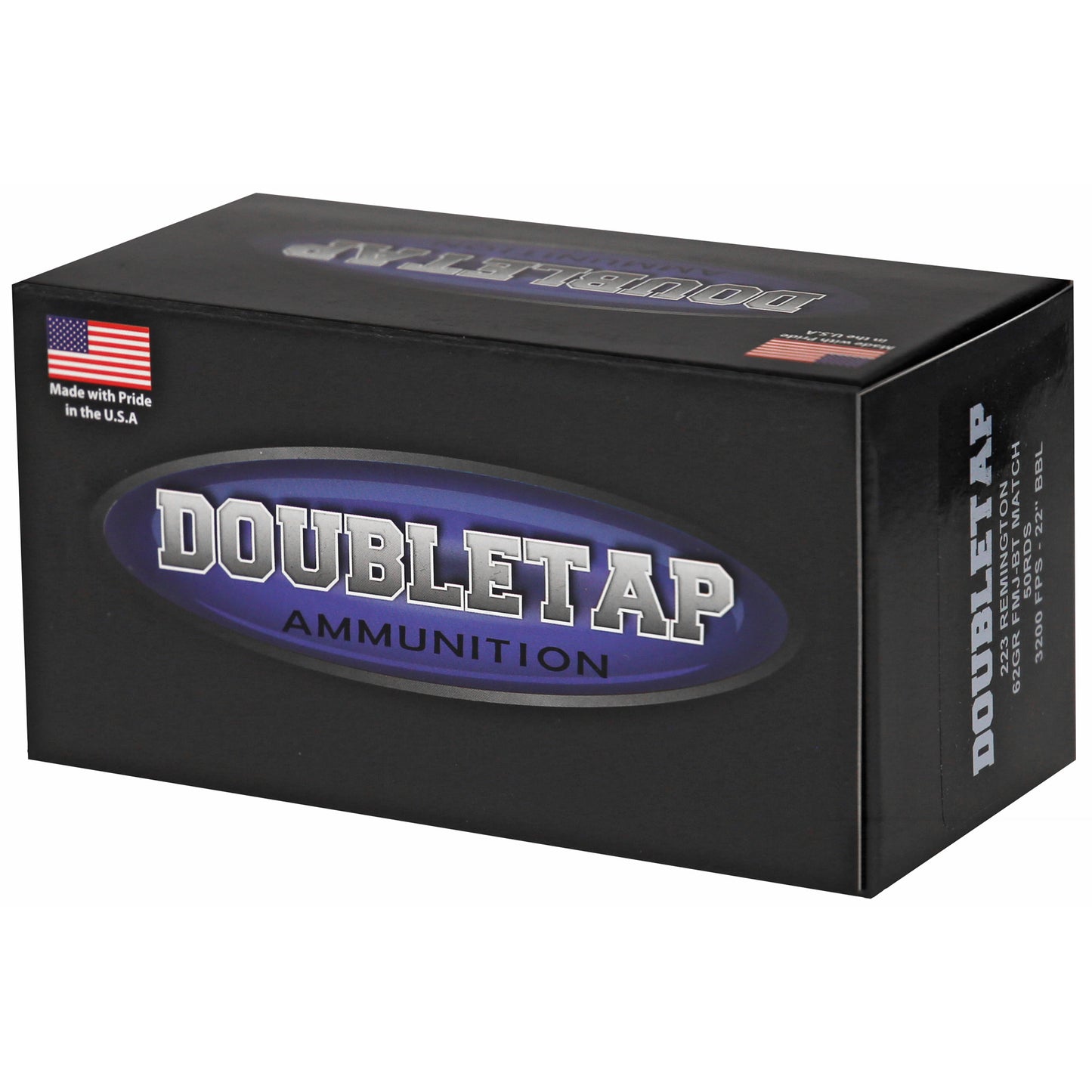 DoubleTap Ammunition, Target, 223 Remington, 62Gr, FMJ Boat Tail, 50 Round Box