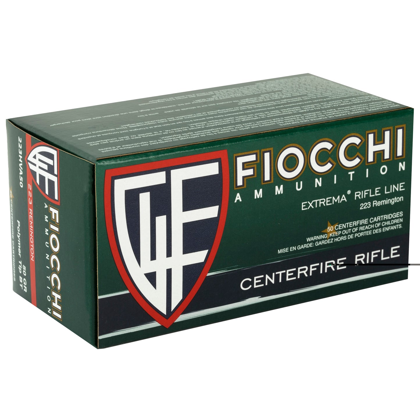 Fiocchi Ammunition, Rifle, 223 Remington, 50 Grain, V-Max, 50 Round Box