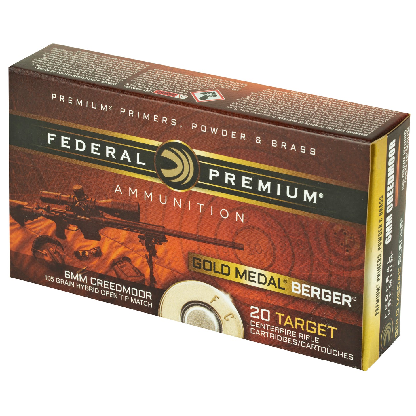 Federal Gold Medal 6mm Creedmoor 105gr Berg 20