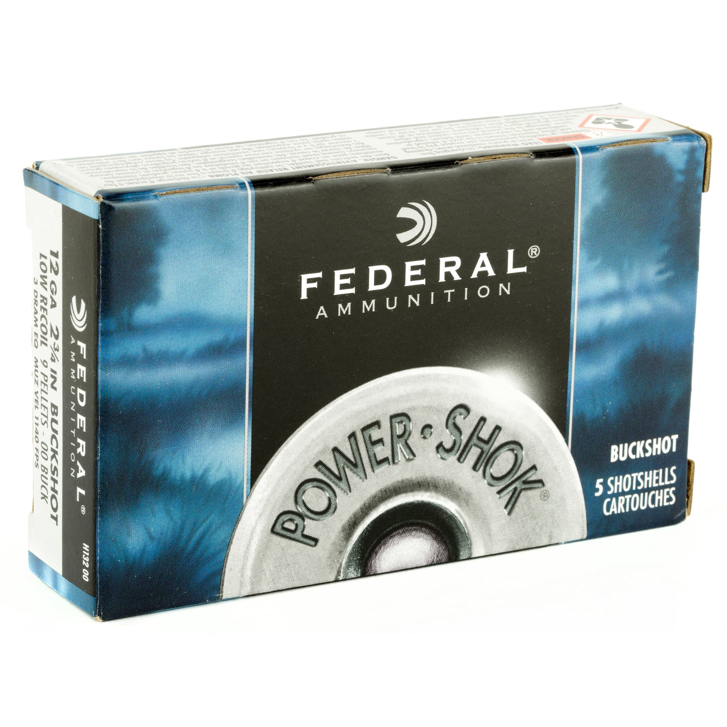 Federal, PowerShok, 12 Gauge, 2.75", 00 Buck, 3 Dram, Buckshot, 9 Pellets  (5 Round Box)