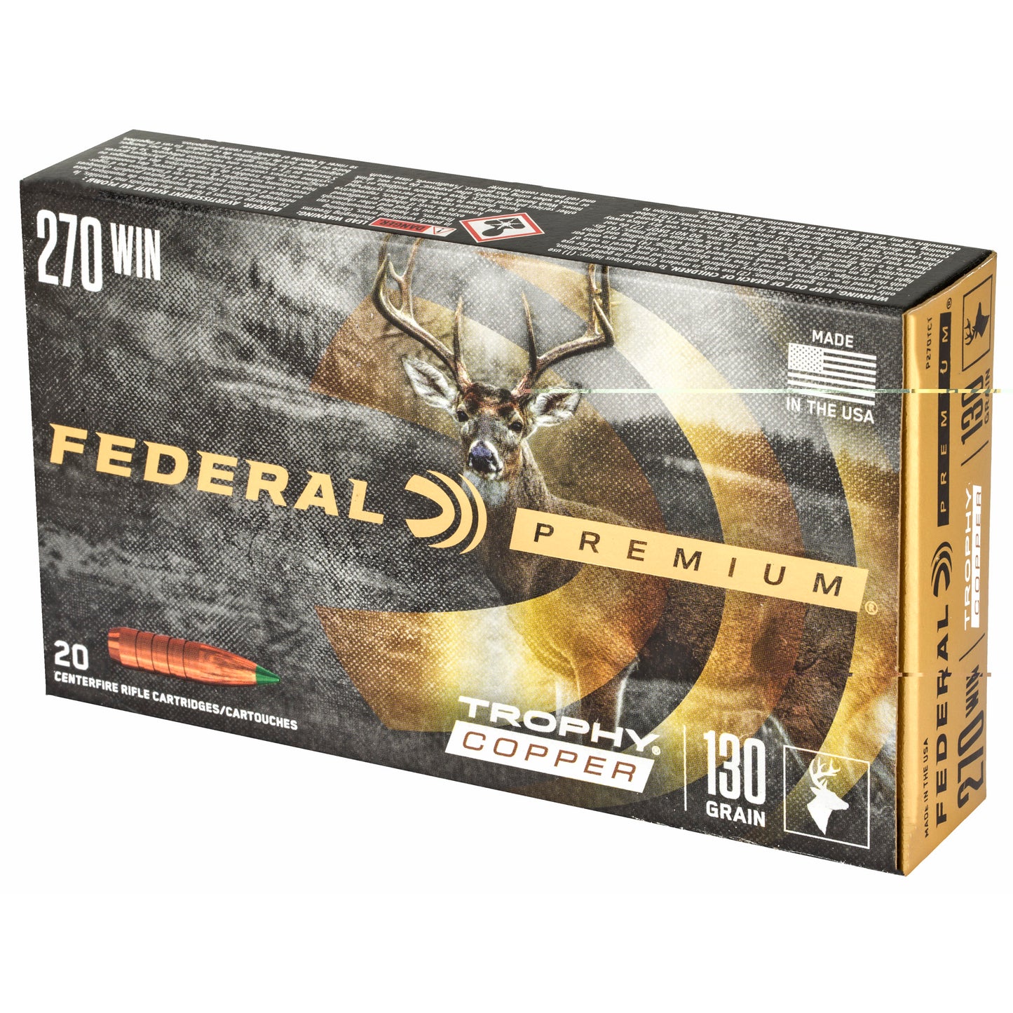 Federal, Premium, 270WIN, 130 Grain | Trophy Copper | Lead Free  (20 Round Box)