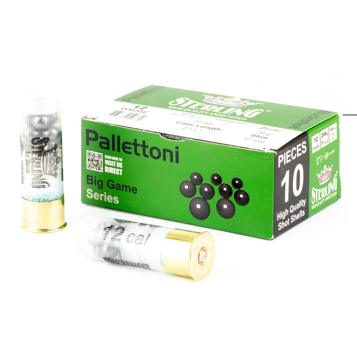 Sterling, Shotshell, 9 pellet, 12 Gauge 2.75", 00 Buck, Buckshot  (10 Round Box)