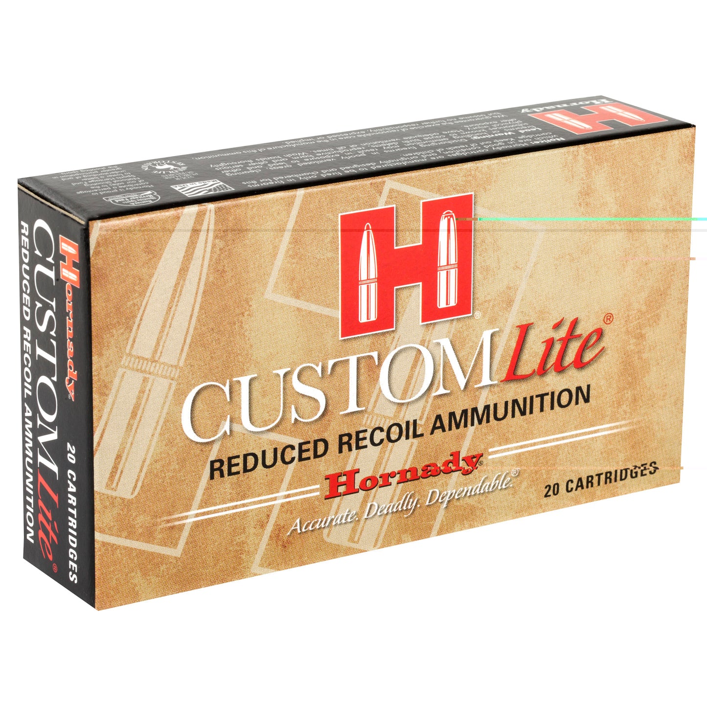 Hornady, Custom Lite, 308 Win, 125 Grain, SST, Low Recoil, 20 Round Box