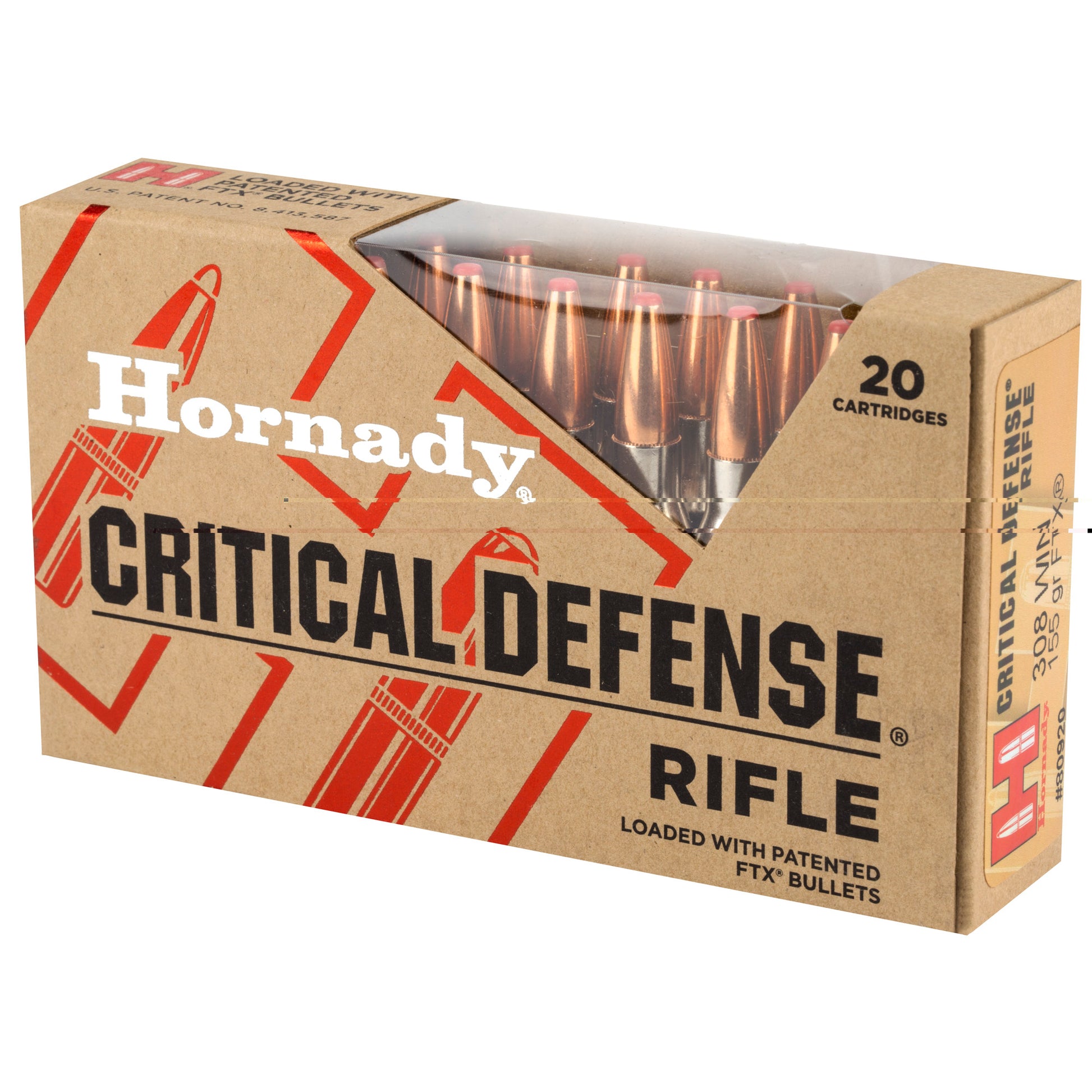 Hornady, Critical Defense Rifle, 308 Winchester, 155 Grain, FlexTip, 20 Round Box