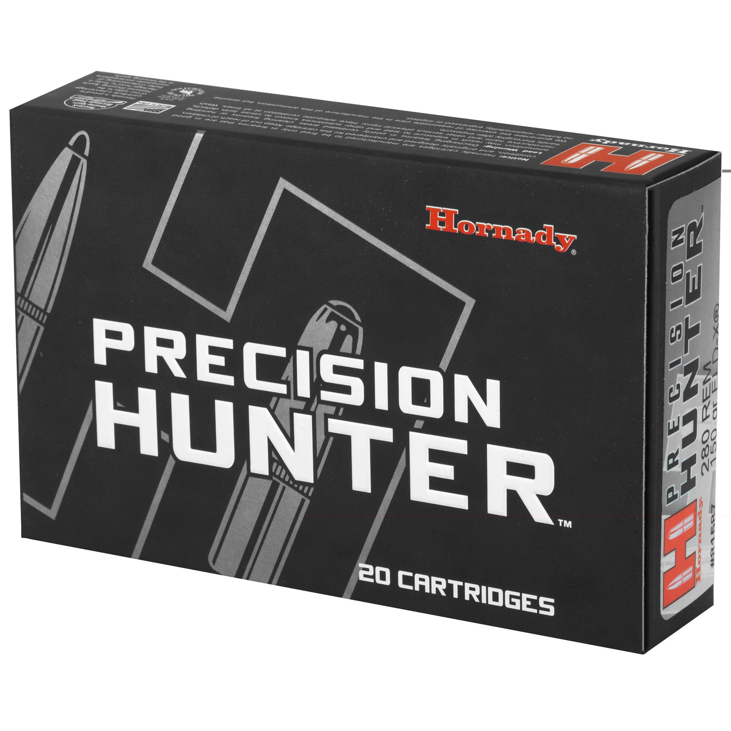 Hornady, Precision Hunter, 280 Remington, 150 Grain, ELD-X  (20 Round Box)