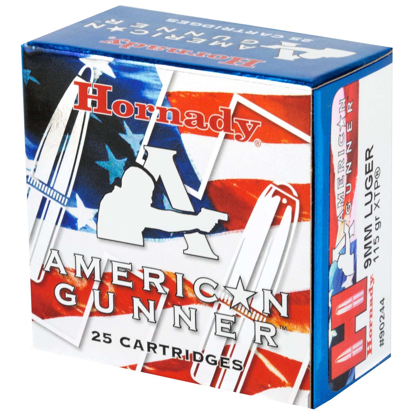 Hornady, American Gunner, 9mm Luger, 115 Grain | Extreme Terminal Performance, XTP | 25 Round Box 