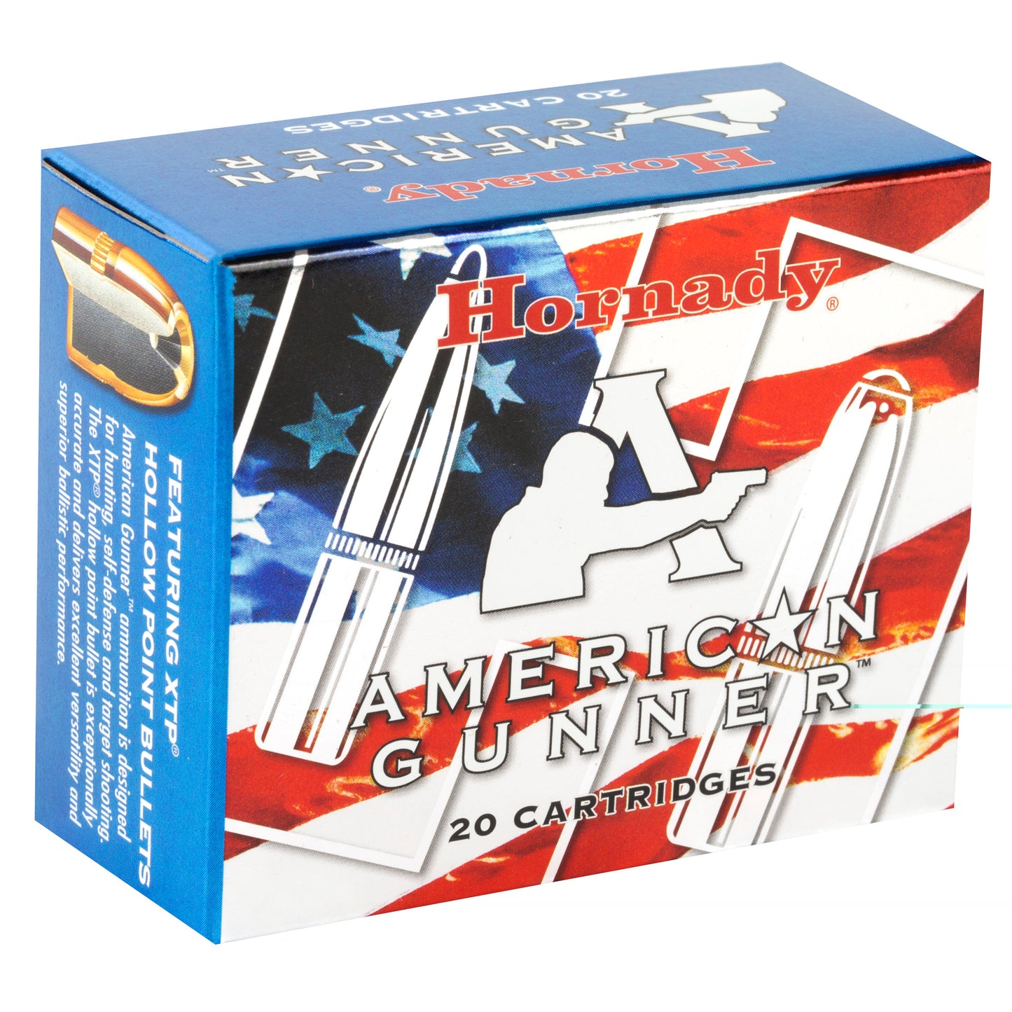 Hornady, American Gunner, .45, Automatic Colt Pistol, ACP, 185 Grain | Extreme Terminal Performance, XTP | 20 Rounds per Box