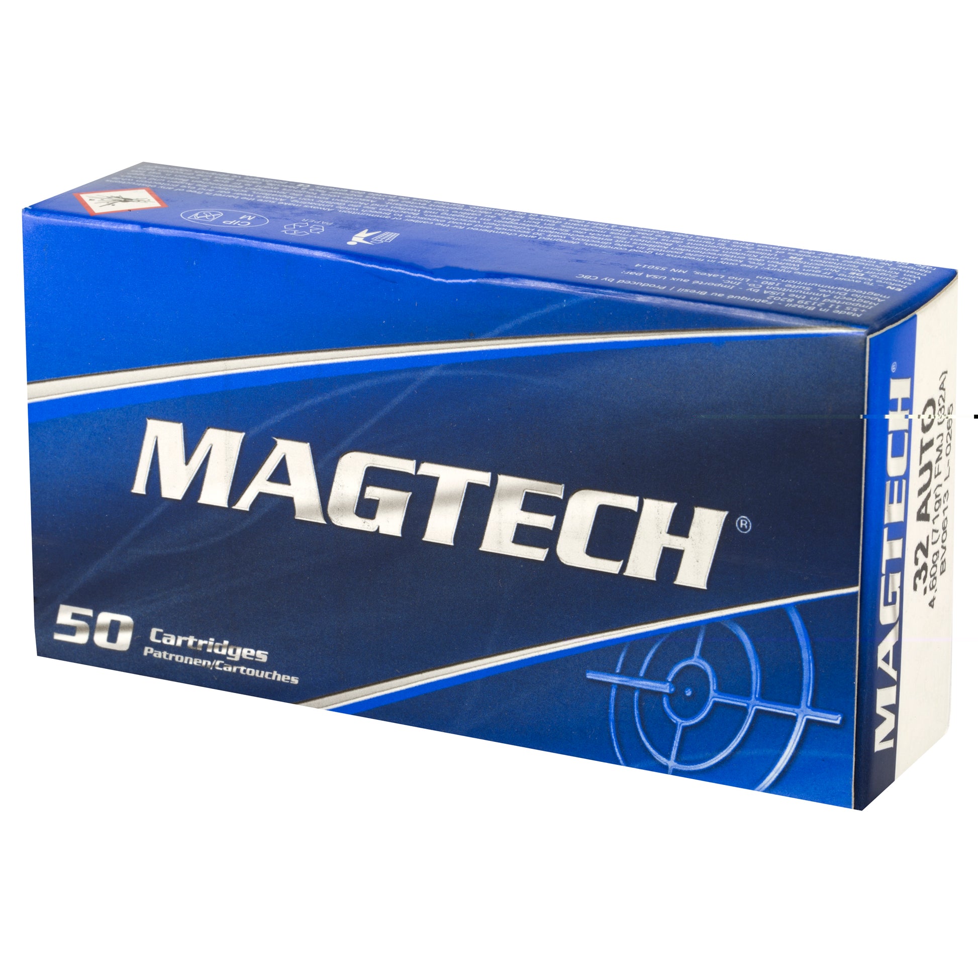 Magtech, .32, Automatic Colt Pistol, ACP, 71 Grain | Full Metal Jacket, FMJ | 50 Rounds per Box 