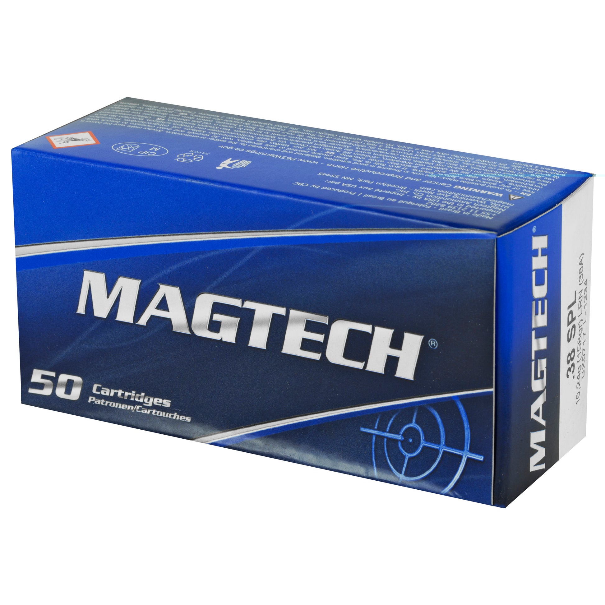 Magtech, .38 Special, SPL, 158 Grain | Lead Round Nose, LRN | 50 Rounds per Box
