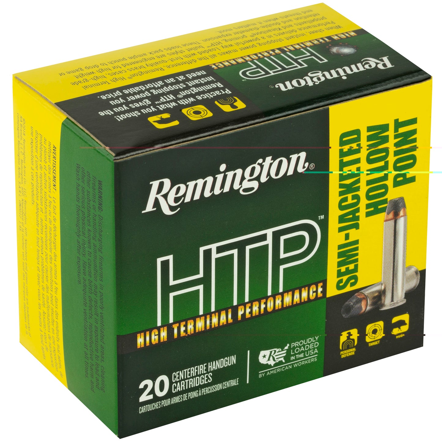Remington, High Terminal Performance, HTP, 38 Special, SPL , 125grain, Semi Jacketed Hollow Point, SJHP, 20 Rounds per Box