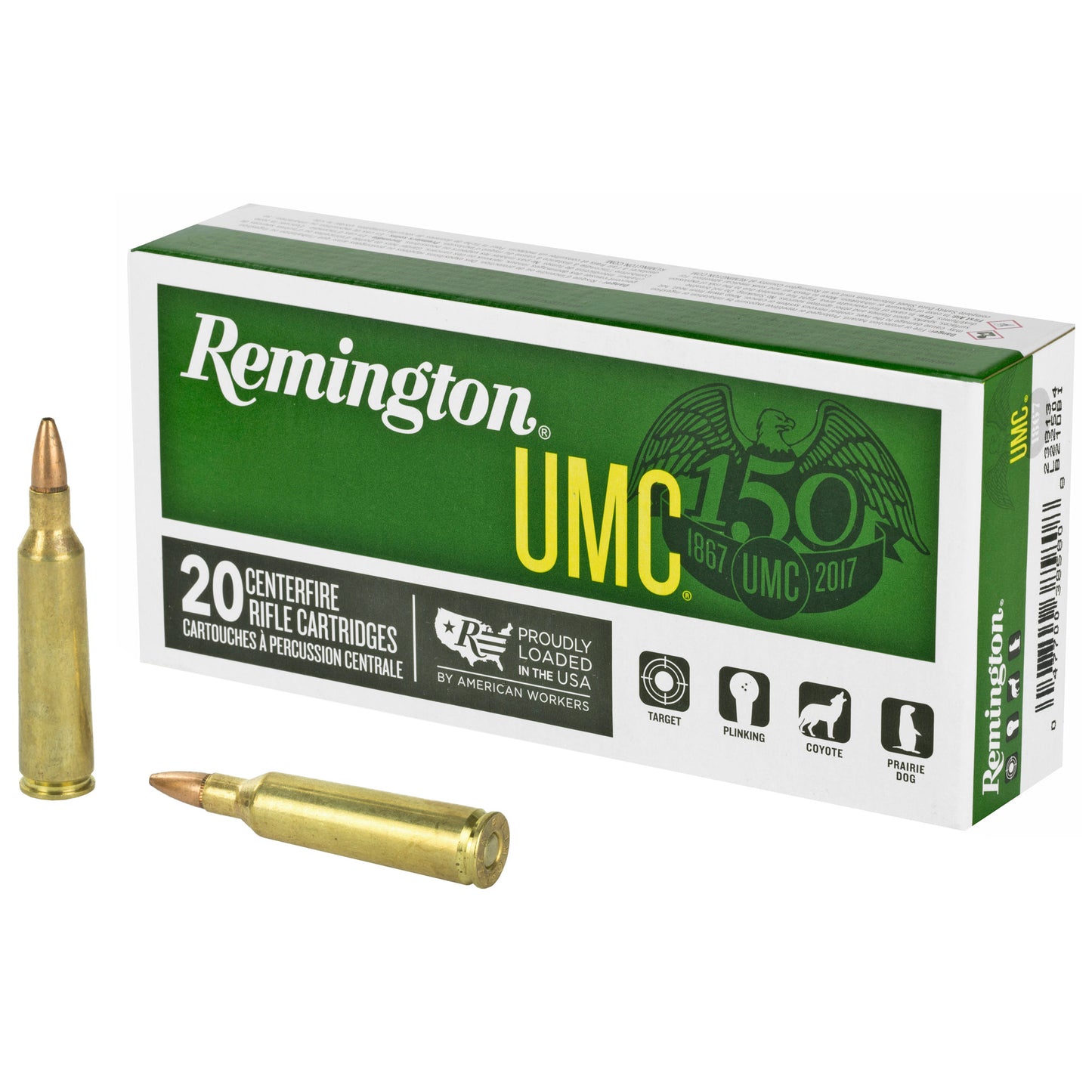 Remington, UMC, 22-250, 50 Grain, Hollow Point, 20 Round Box