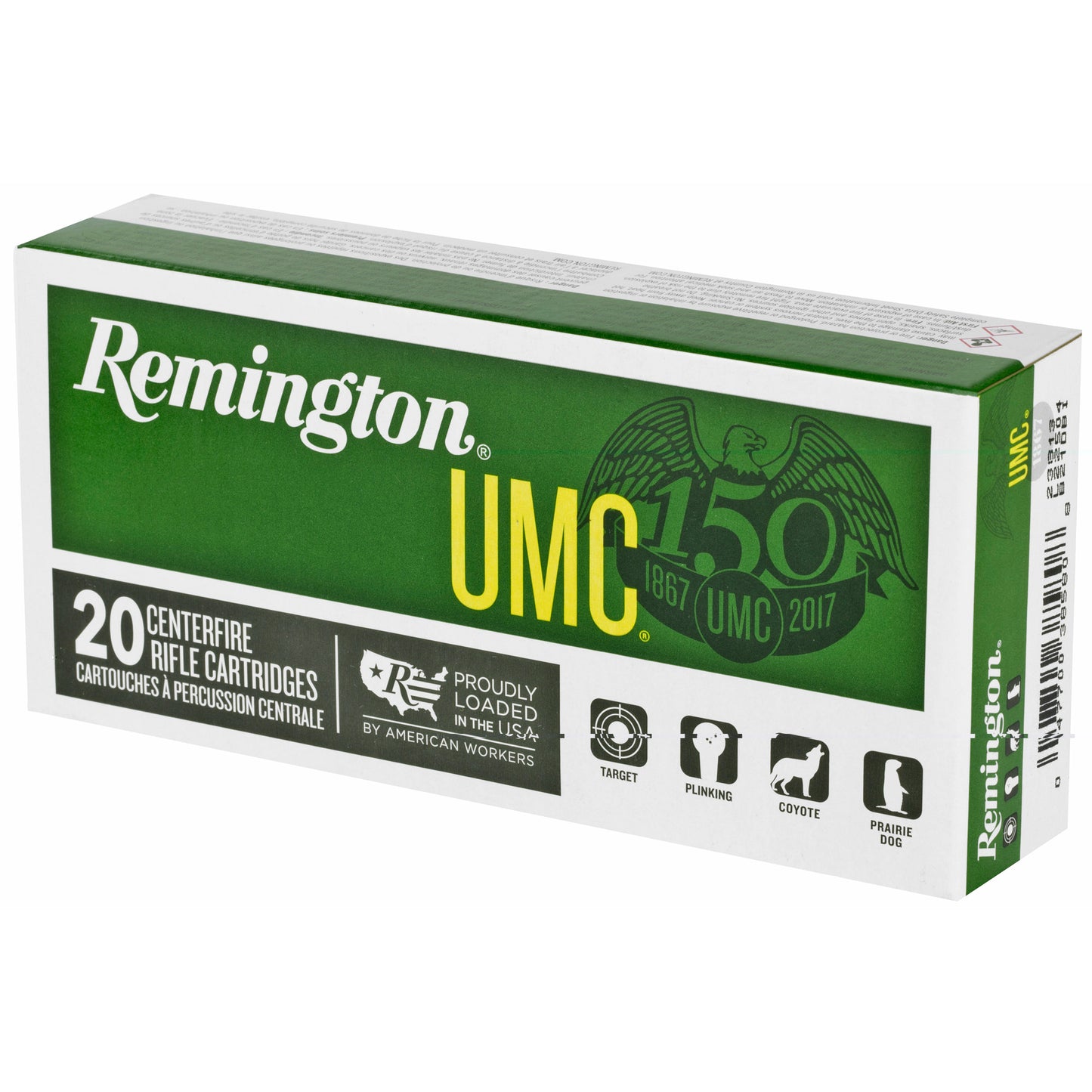 Remington, UMC, 22-250, 50 Grain, Hollow Point, 20 Round Box