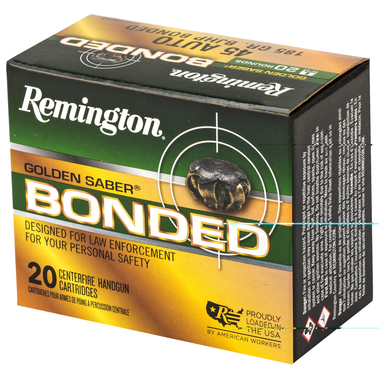 Remington Golden Saber 45acp 185gr  (20 Round Box)