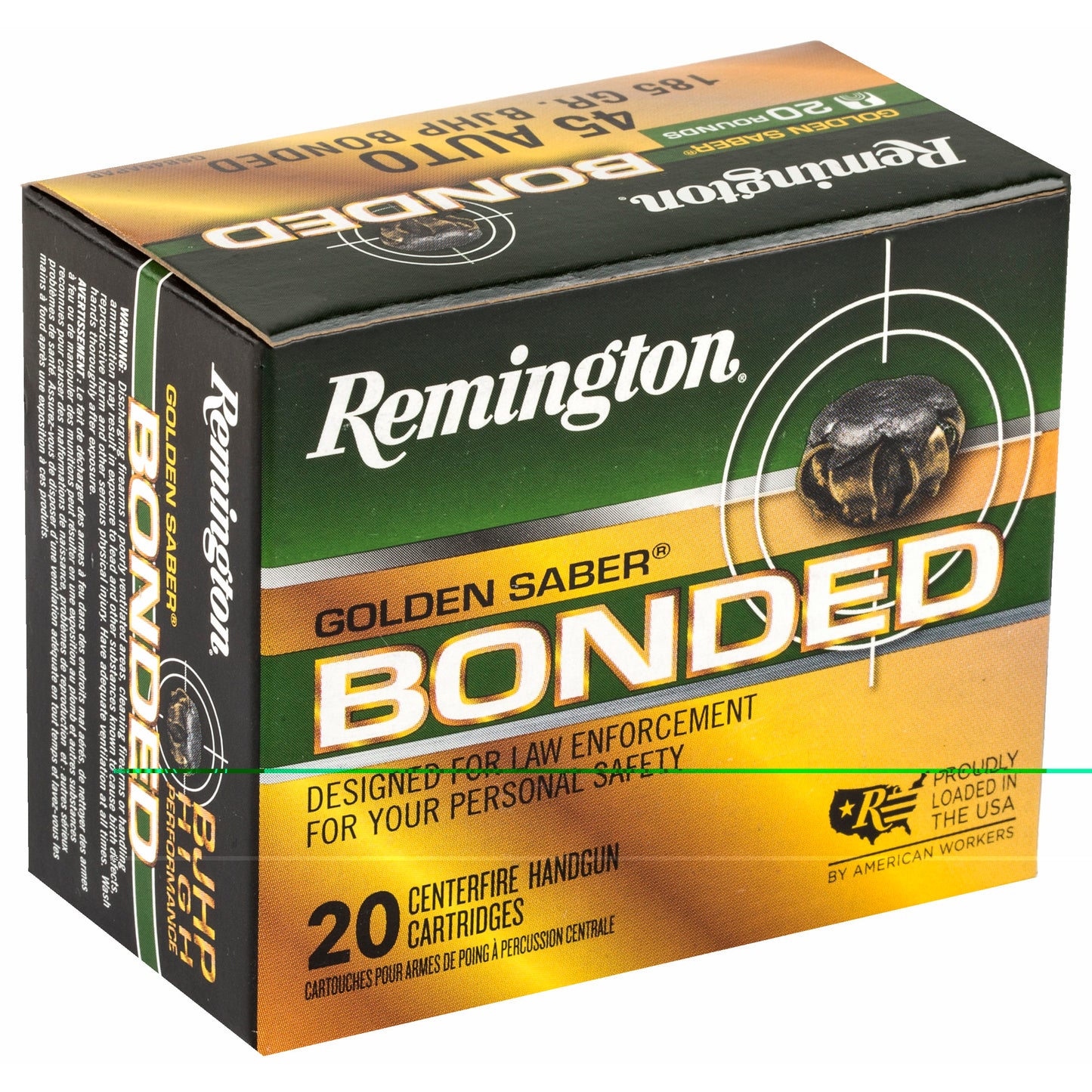 Remington Golden Saber 45acp 185gr  (20 Round Box)