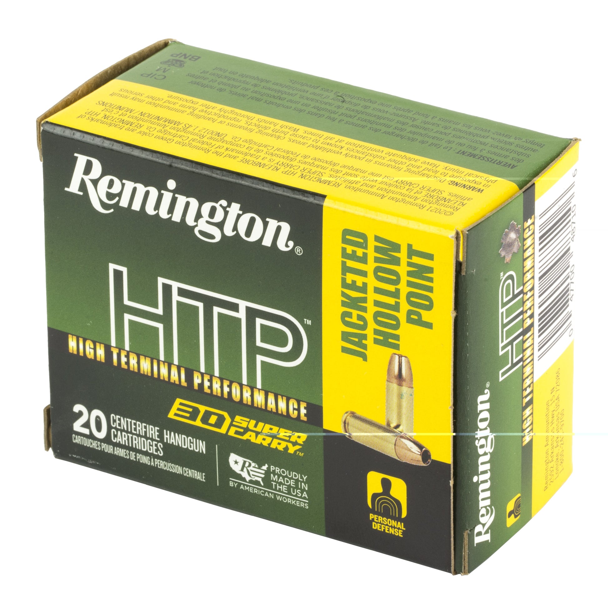 Remington, High Terminal Performance, HTP, 30 Super Carry, 100 Grain | Jacketed hollow point, JHP | 20 rounds per box