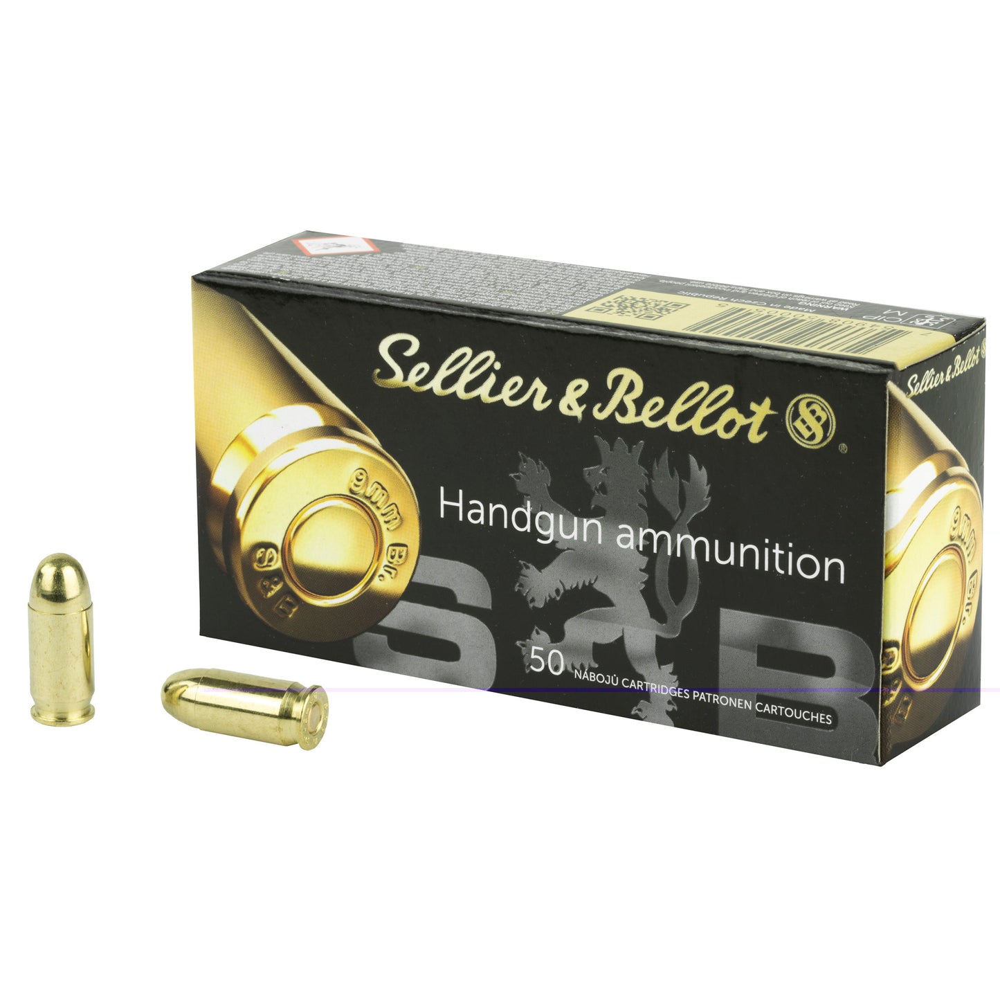 Sellier & Bellot Handgun Ammunition, .380, Automatic Colt Pistol, ACP, 92 Grain |Full Metal Jacket, FMJ | 50 Rounds per Box
