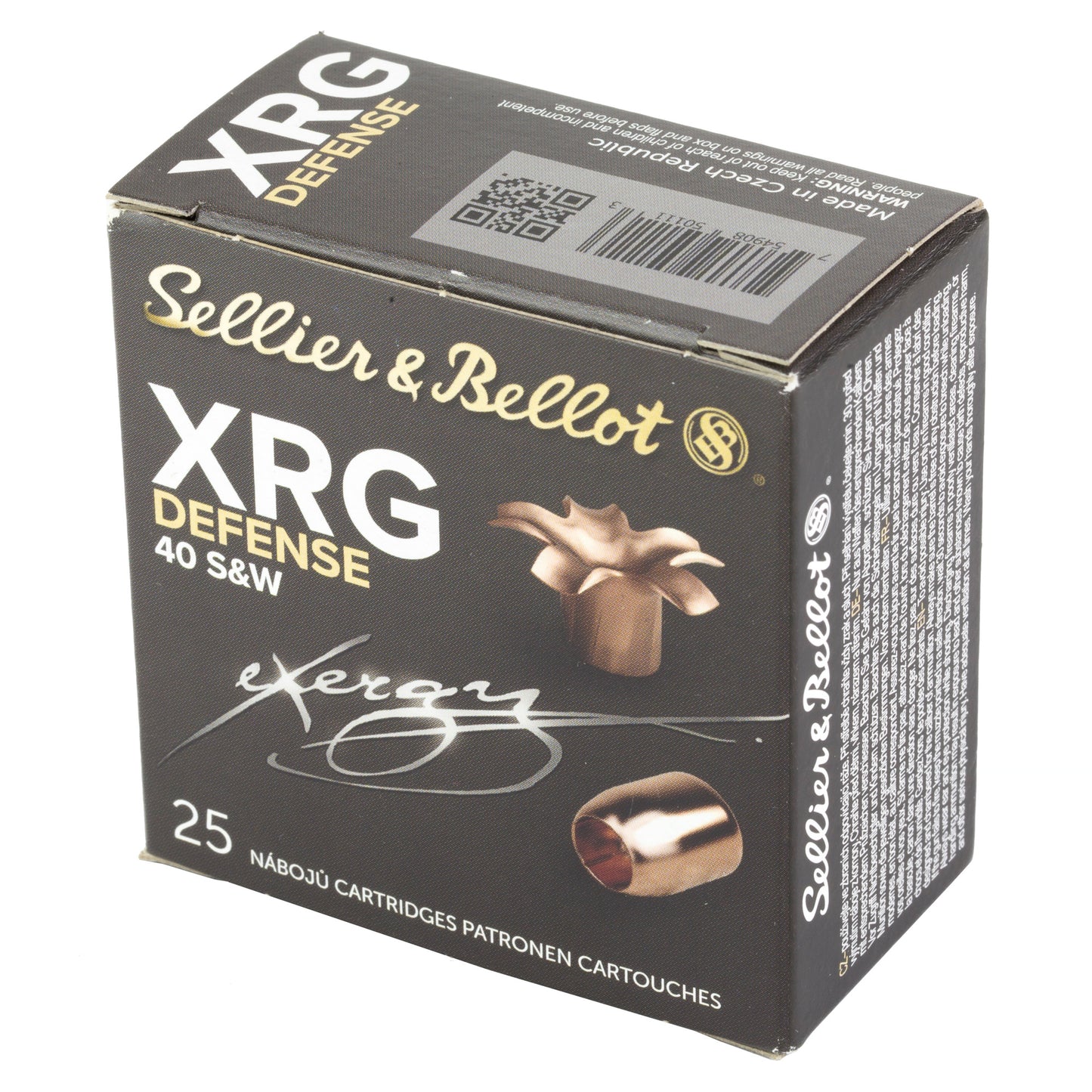 Sellier & Bellot, Exergy, XRG, Defense, .40 S&W, 130grain, 25 Rounds per Box