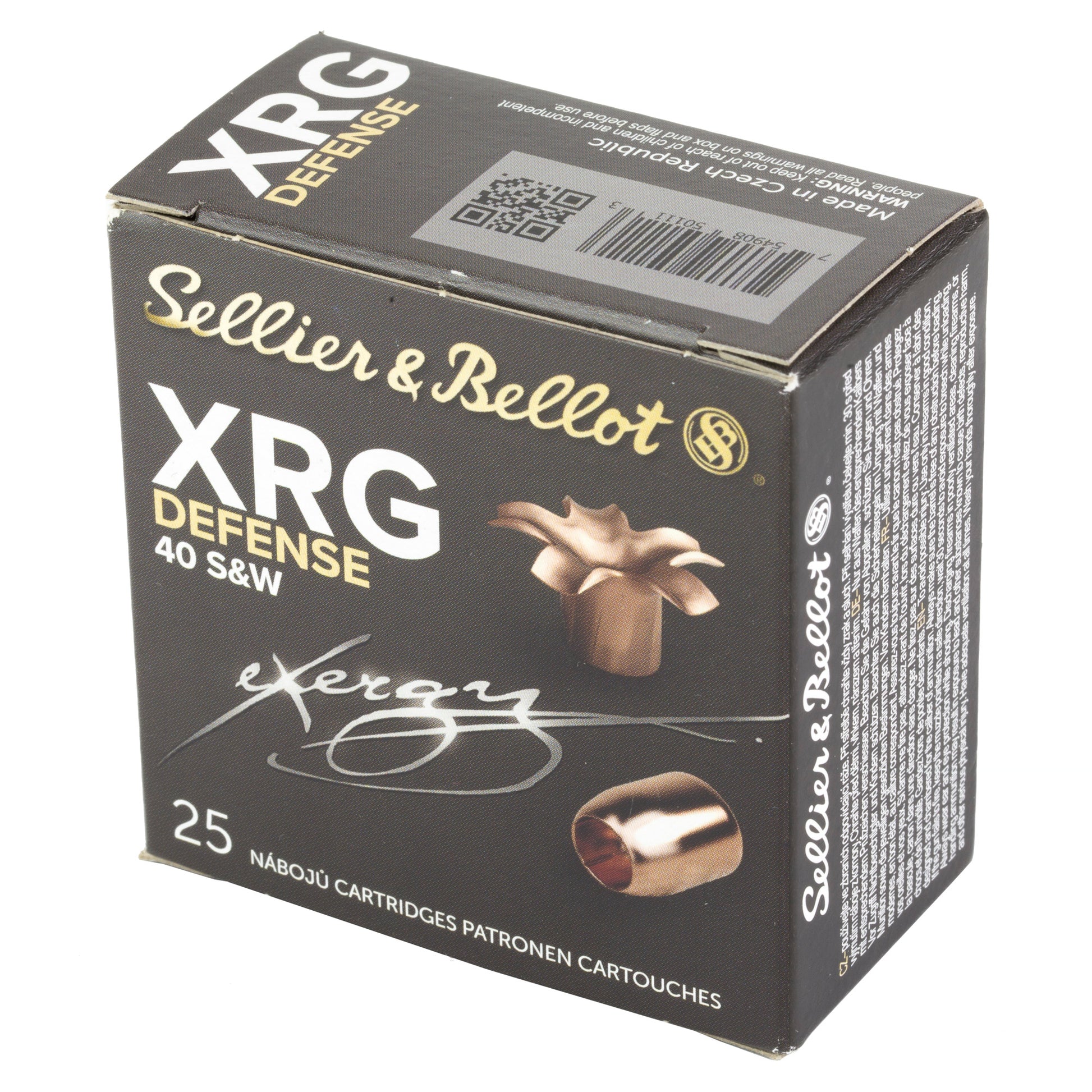 Sellier & Bellot, Exergy, XRG, Defense, .40 S&W, 130grain, 25 Rounds per Box