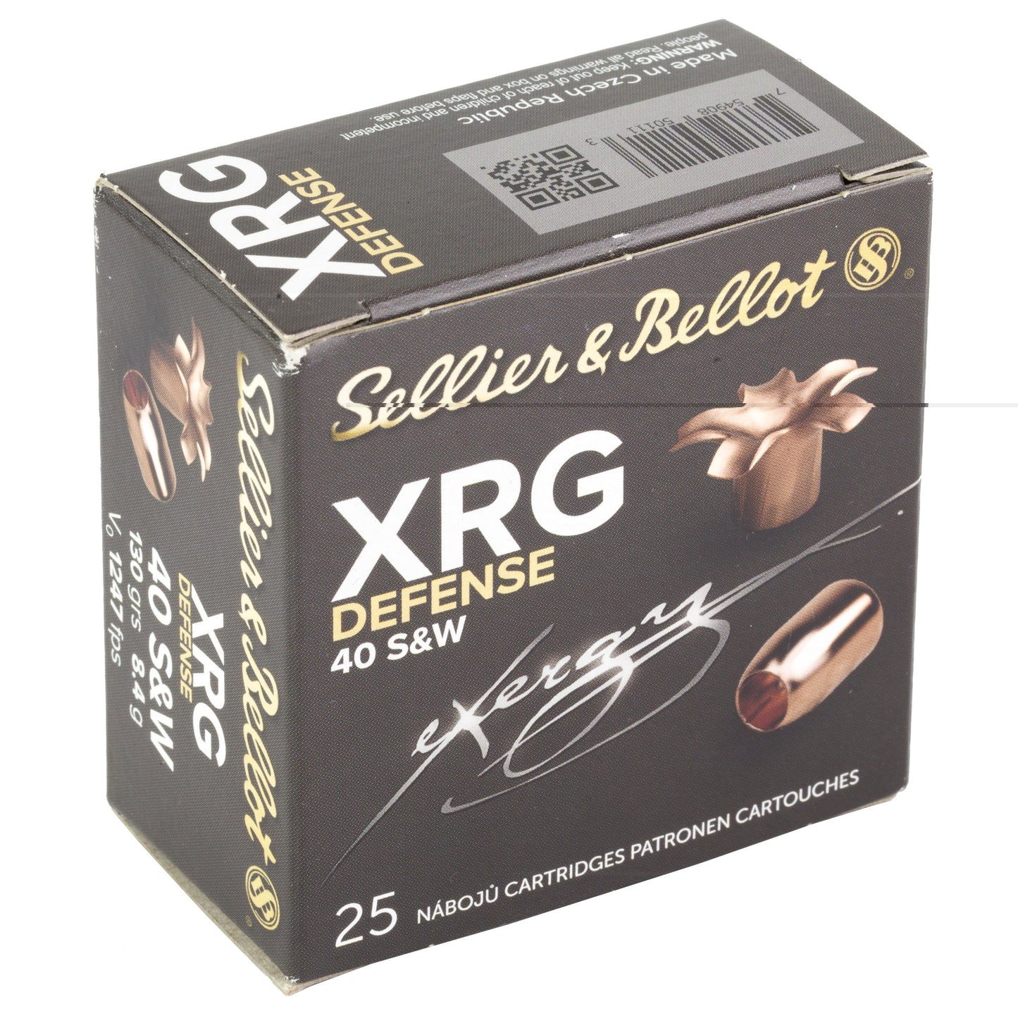 Sellier & Bellot, Exergy, XRG, Defense, .40 S&W, 130grain, 25 Rounds per Box