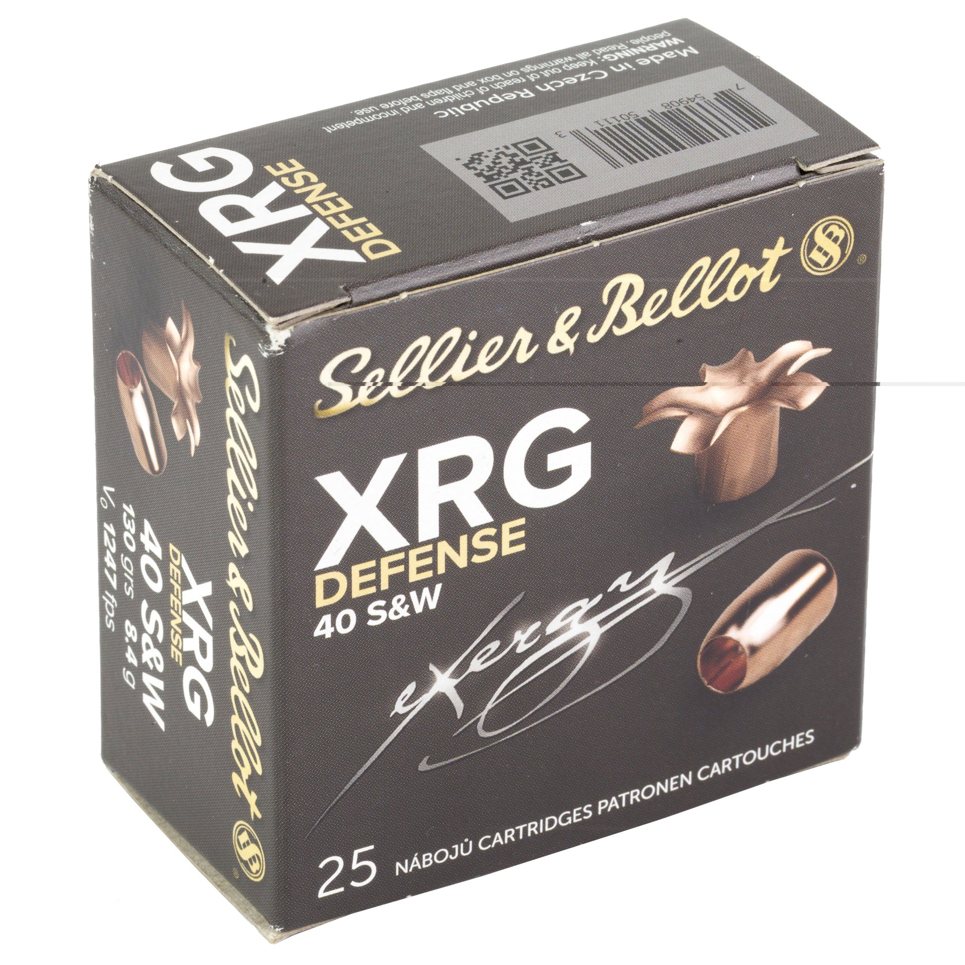 Sellier & Bellot, Exergy, XRG, Defense, .40 S&W, 130grain, 25 Rounds per Box