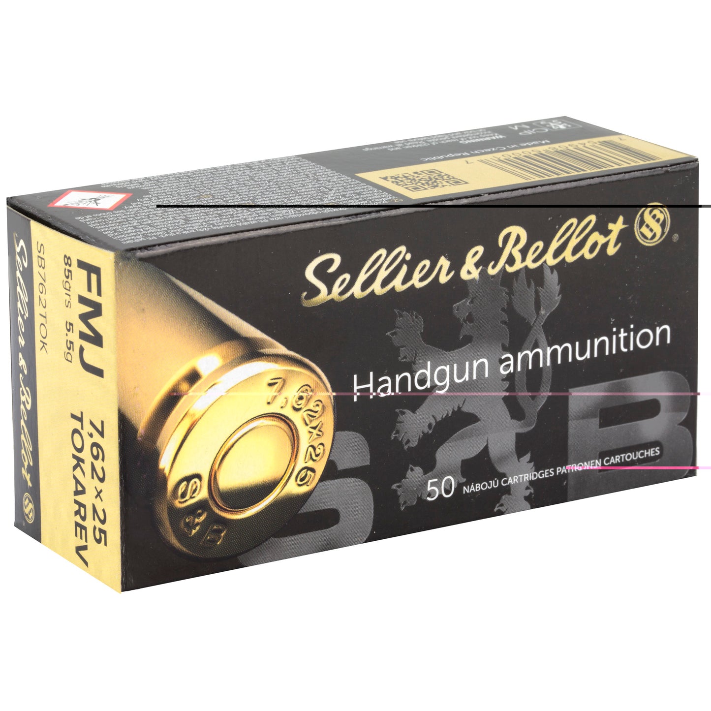 Sellier & Bellot, 7.62x25 Tokarev, 85 Grain | FMJ |  (50 Round Box)