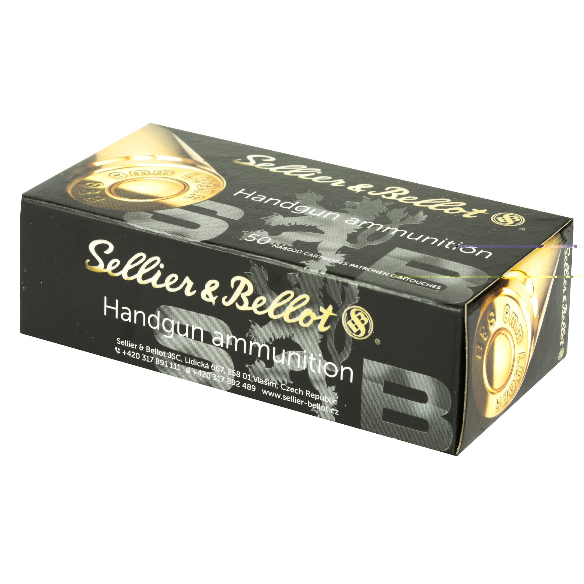 Sellier & Bellot, Handgun Ammunition, 9mm Luger, 150 Grain, Subsonic | Full Metal Jacket, FMJ | 50 Round Box 