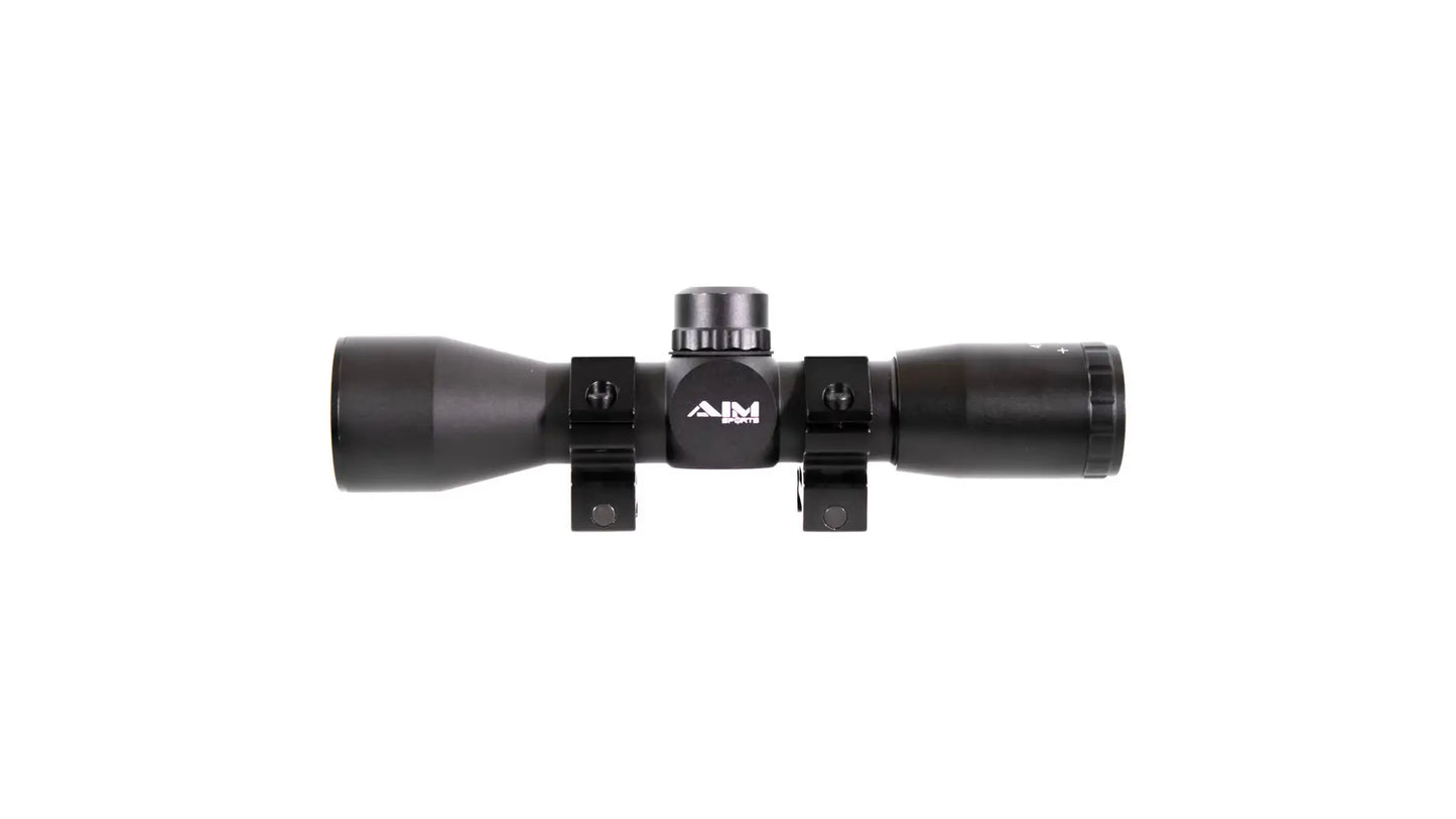Aim Sports Tactical Rifle Mil-Dot Scope - Black | Includes Rings | 4x32mm
