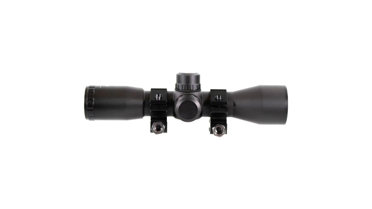 Aim Sports Tactical Rifle Mil-Dot Scope - Black | Includes Rings | 4x32mm