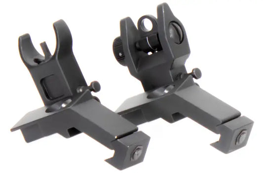 Aim Sports AR15 Low Profile 45 Degree Flip Up Sight Set - Black