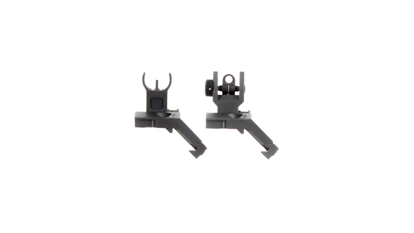 Aim Sports AR15 Low Profile 45 Degree Flip Up Sight Set - Black