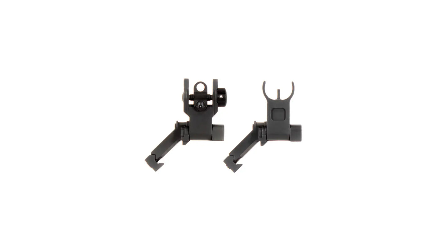 Aim Sports AR15 Low Profile 45 Degree Flip Up Sight Set - Black
