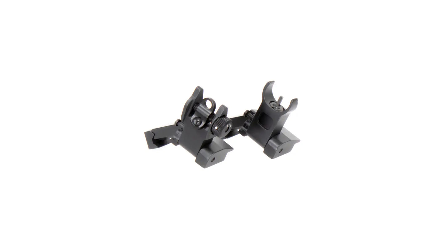 Aim Sports AR15 Low Profile 45 Degree Flip Up Sight Set - Black
