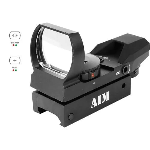 Aim Sports Classic Edition Reflex Sight - Black | 1x34mm | 4 Reticle Patterns | Dual Illuminated Reticle