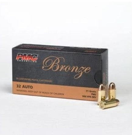 PMC Bronze  .32 ACP Handgun Ammo - 71 Grain | FMJ | 50rd Box