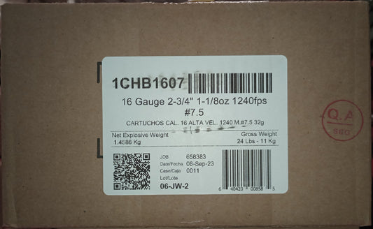 Aguila Ammunition 16ga Birdshot 2.75 inch Shotgun Shells - #7.5 Shot | 1-1/8oz | 1240 fps | (250 Round Case)