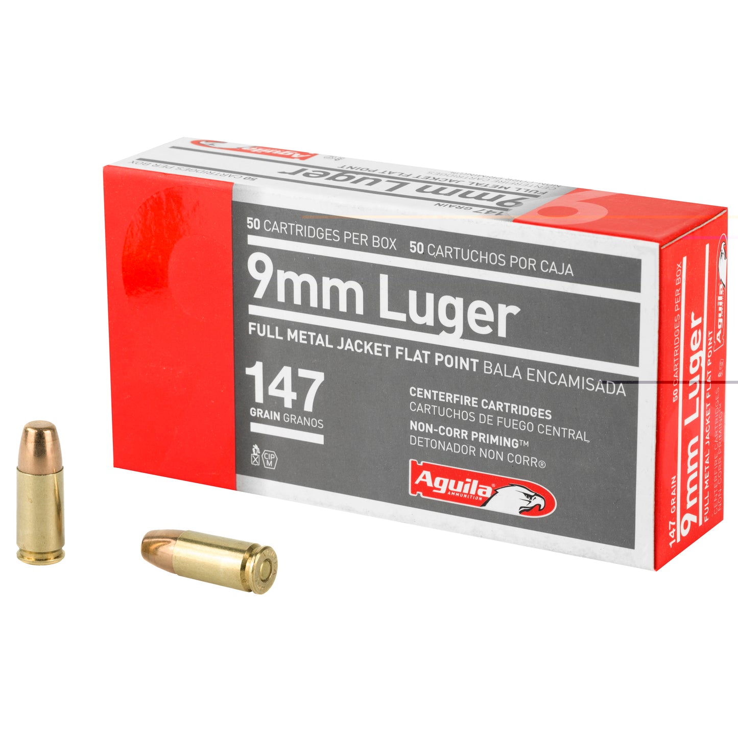 Aguila, 9mm, 147 Grain | FMJ-Flat | (50 Round Box)