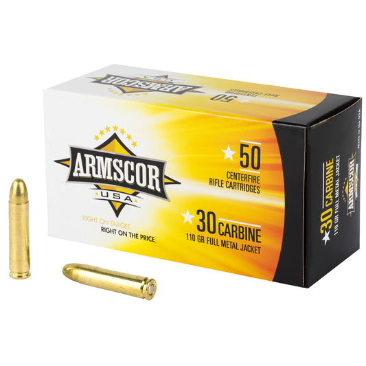 Armscor, 30 Carbine, 110 Grain, Full Metal Jacket  (50 Round Box)