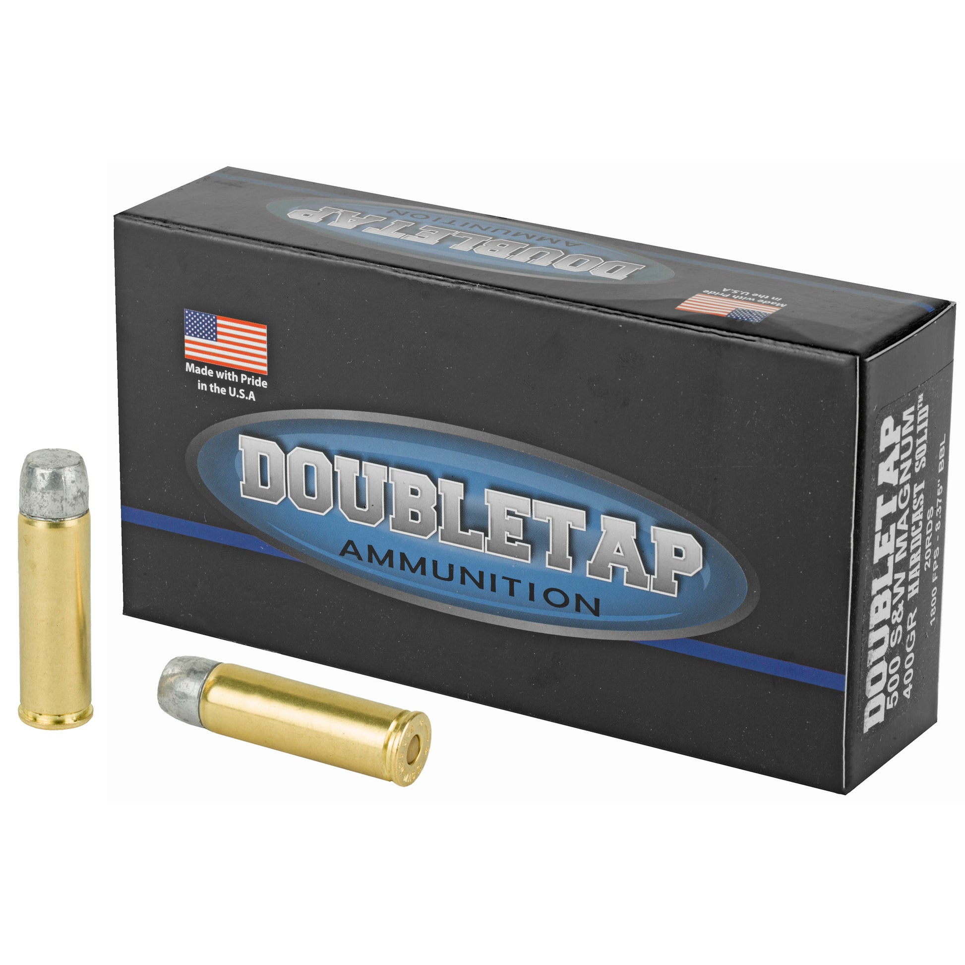 Doubletap Ammunition, 500 S&W, 400 Grain, Hardcast Solid, 20 Rounds per Box 
