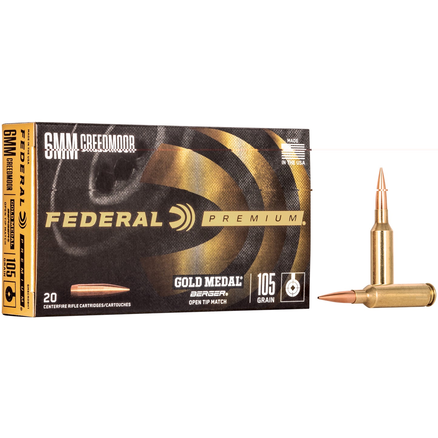 Federal Gold Medal 6mm Creedmoor 105gr Berg 20