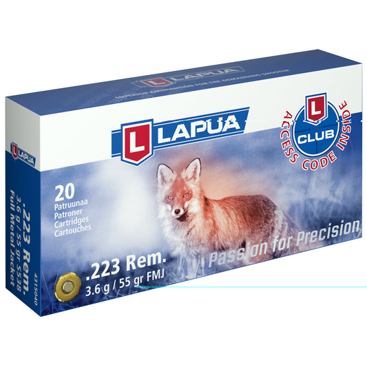 Lapua, Full Metal Jacket, 223 Remington, 55Gr | FMJ |  (20 Round Box)