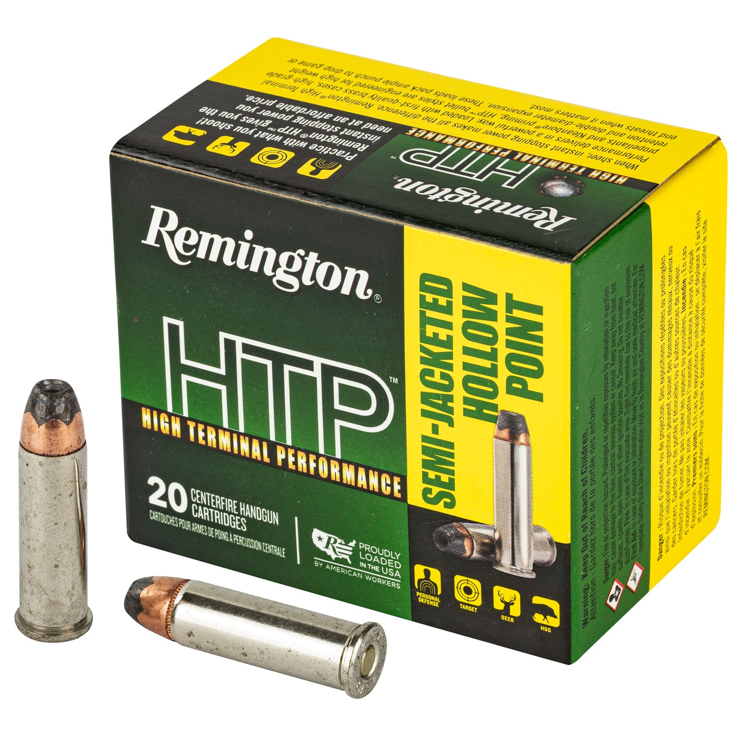 Remington, High Terminal Performance, HTP, 38 Special, SPL, 110 Grain | Semi Jacketed Hollow Point, SJHP | 20 Rounds per Box